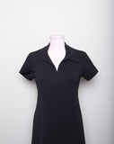 1990's Black sporty zipper body con fit mini dress