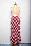 1990's Red & Black plaid maxi skirt