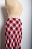 1990's Red & Black plaid maxi skirt