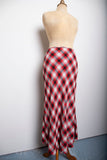 1990's Red & Black plaid maxi skirt