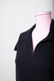 1990's Black sporty zipper body con fit mini dress