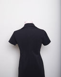 1990's Black sporty zipper body con fit mini dress