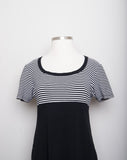 1990's Black & white short sleeve striped Plus size dress