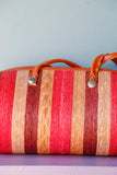 Mexican Fuchsia Straw Cylinder Bag