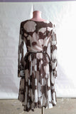 1970s Brown Floral Mini Dress