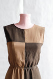 Tan and Brown Color Block Dress