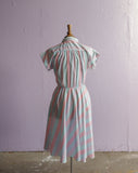 1970's Pastel candy striped shirt dress
