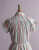 1970's Pastel candy striped shirt dress