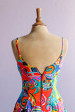 1990's sleeveless abstract floral mini dress.