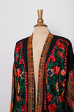 Guatemalan boho embroidered multi textured floral jacket with pockets