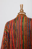 Guatemalan boho embroidered multi textured floral jacket with pockets