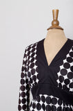 1970's Black & White Polka dot long sleeve Mini Mod dress