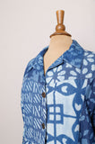 1990's-Y2K Denim abstract indigo dye button down dress/jacket