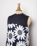 Victoria Beckham 60's Mod inspired Black and White daisy sleeveless dress