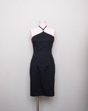 1990's/Y2K Black Express body con halter dress