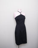 1990's/Y2K Black Express body con halter dress