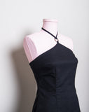 1990's/Y2K Black Express body con halter dress