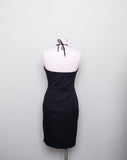 1990's/Y2K Black Express body con halter dress