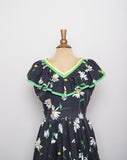 Homemade Black daisy square dancing dress