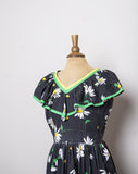 Homemade Black daisy square dancing dress