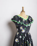 Homemade Black daisy square dancing dress