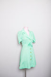 1970's Lime green short sleeve polyster mini dress