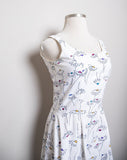 Homemade White sleeveless dress with multicolored daisies