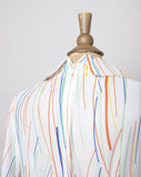 1970's Sheer White dress with primary color confetti print