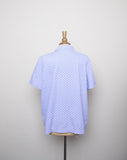 1990's Periwinkle short sleeve button down polka dot shirt