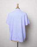 1990's Periwinkle short sleeve button down polka dot shirt