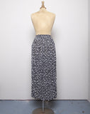 1990's Black & White daisy pleated broom skirt