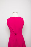 1990's Fuschia sleeveless button down dress with 2 front slits