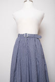1990's Black & White gingham seer sucker skirt with matching belt & pockets