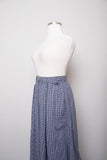 1990's Black & White gingham seer sucker skirt with matching belt & pockets