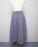 1990's Black & White gingham seer sucker skirt with matching belt & pockets