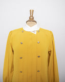 1980-90's Mustard yellow long sleeve double breasted button up top