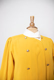 1980-90's Mustard yellow long sleeve double breasted button up top