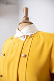 1980-90's Mustard yellow long sleeve double breasted button up top