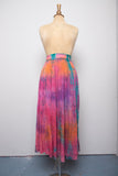 1990's Pink,Purple & Teal tie-dye broom skirt