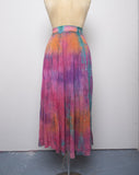 1990's Pink,Purple & Teal tie-dye broom skirt