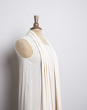 Ivory sheer sleeveless silk maxi dress with an attached duster vest