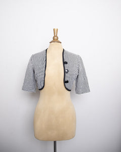 1960's Black & White checkered bolero jacket