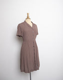 1990's Brown Eddie Bauer short sleeve mini button down dress