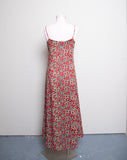 1990's Red Contempo sunflower sleeveless maxi sheer dress
