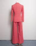 1970's Red 2 pc bell bottom jumpsuit with a matching jacket