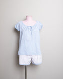 Homemade Retro Baby blue gingham 2 pc short set