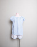 Homemade Retro Baby blue gingham 2 pc short set