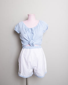 Homemade Retro Baby blue gingham 2 pc short set