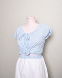 Homemade Retro Baby blue gingham 2 pc short set