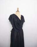1970's Black sheer disco dress with an attached capelet